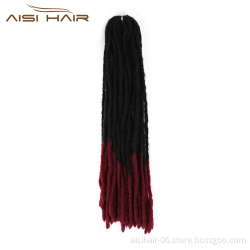 Aisi Hair Dreadlocks Ombre Color Crochet Braids Soft Goddess Faux Locs Synthetic Crochet Braiding Hair Extension For Black Women